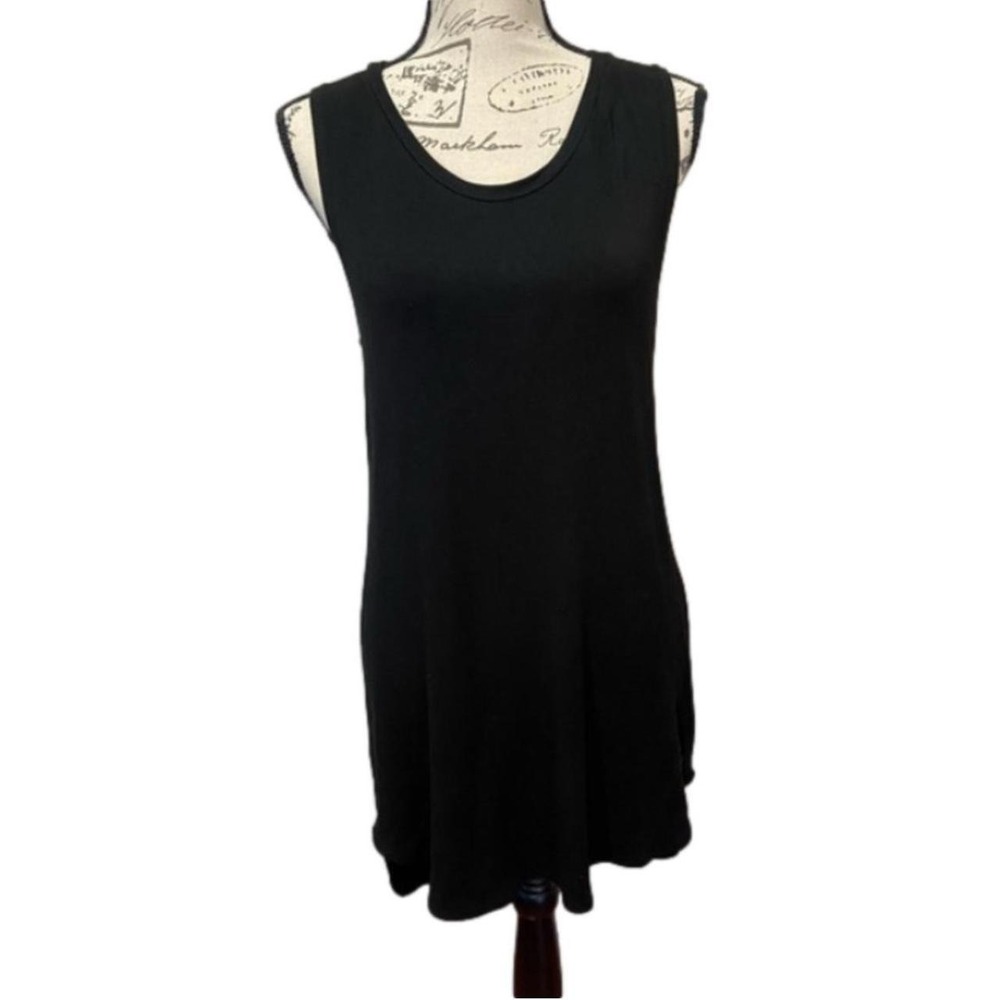 LNA Womens Black High-Low Open Back Sleeveless Mini Dress Size L Made in USA